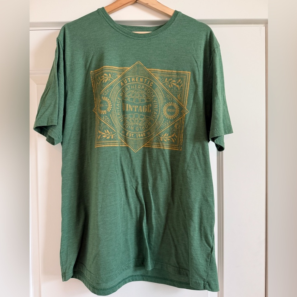 Weatherproof Green and Gold Graphic Tee